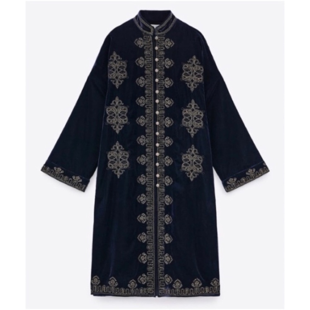NWT Zara embroidered velvet kimono - Picture 10 of 14